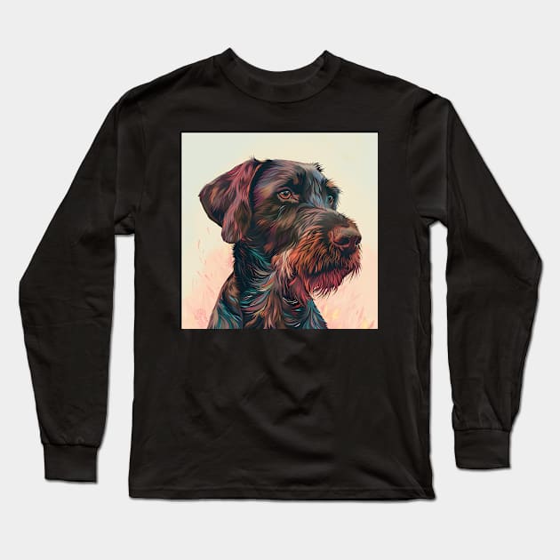 German Shepherd in 70's Long Sleeve T-Shirt by NatashaCuteShop